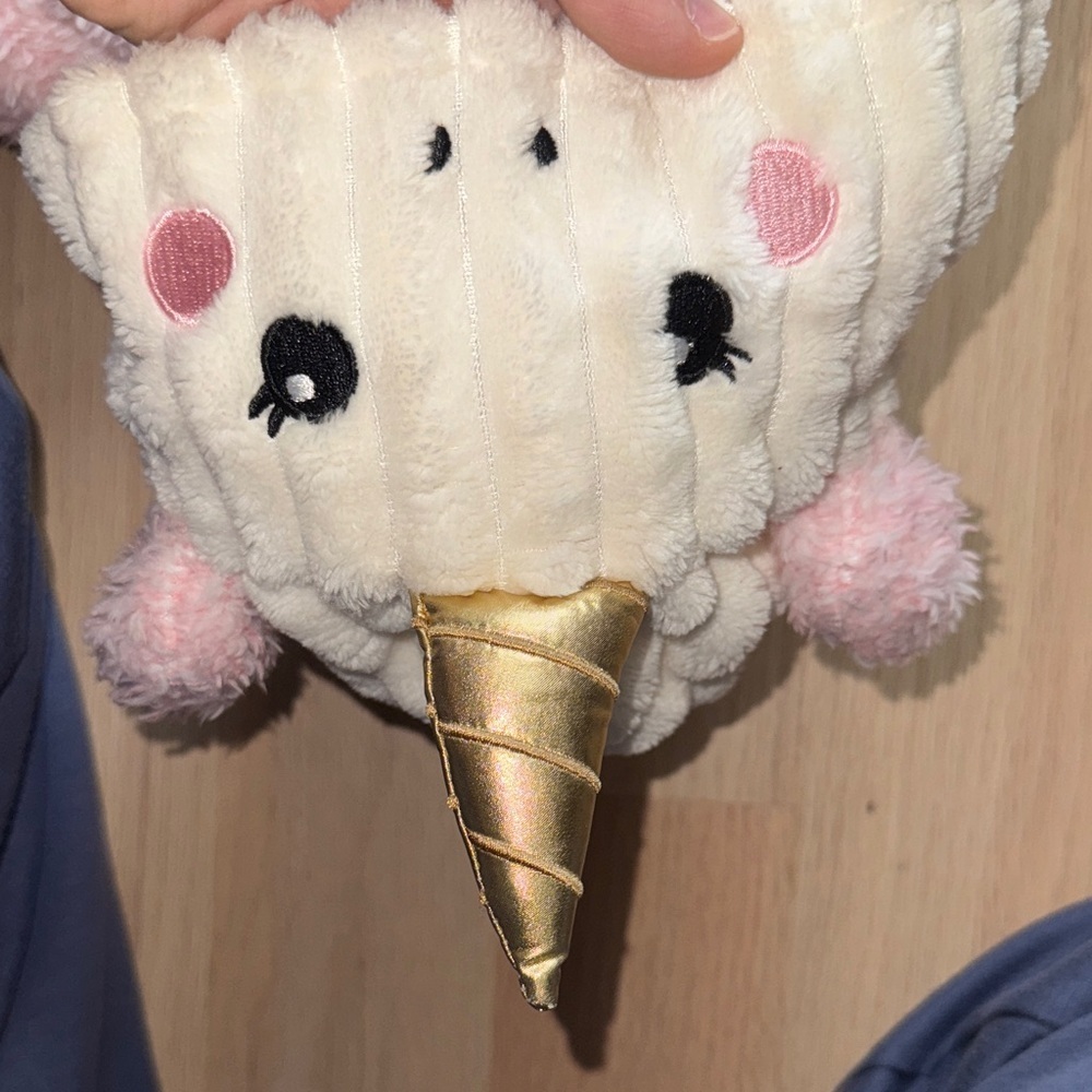 Adorable Unicorn Hooded Footie - Cream and Pink - Picture 9 of 16